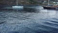 Beach and sea of Ã¢â¬â¹Ã¢â¬â¹Stromboli in flight between the boats-Travel in Eolie Islands Aeolian